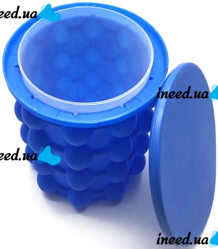 Силиконовое ведро для заморозки льда Ice Cube Maker Genie двухкамерная форма для изготовления хранения льда, охлаждения напитков в бутылках с крышкой