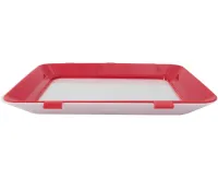 Многоразовый вакуумный лоток поднос Vaccum Plates 500 мл для хранения пищевых продуктов, Герметичный судочек контейнер 31х24х4см для еды Красный