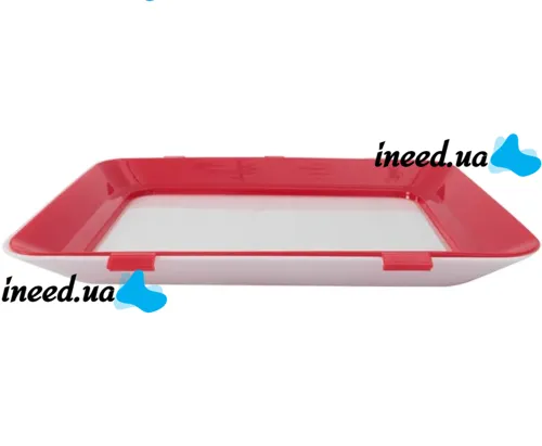 Многоразовый вакуумный лоток поднос Vaccum Plates 500 мл для хранения пищевых продуктов, Герметичный судочек контейнер 31х24х4см для еды Красный