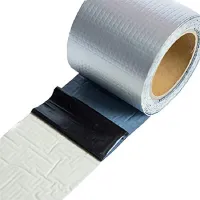 Надміцна клейка стрічка з алюмінієвим покриттям Butyl Self-Adhesive 1.2мм х 5см х 10м, Алюмінієва водостійка липка фольга скотч 10 м Срібляста