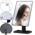Настільне Косметичне дзеркало Cosmetie mirror 360 Rotation Angel з LED підсвічуванням для макіяжу, компактне прямокутне сенсорне дзеркало Чорне