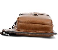 Мужская сумка рюкзак через плечо Jeep Bags 777 38х18 см нагрудная сумка бананка на грудь с отверстием для наушников из искусственной кожи Коричневая