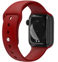 Наручные Смарт часы Smart Watch T500 спортивные с микрофоном, тонометром IP67 Aluminium 44mm Умные часы с функциями фитнеса и здоровья Красные