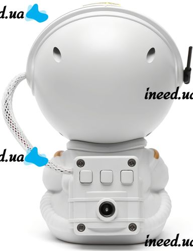 Сидячий лазерный ночник проектор Астронавт со звездой Astro Star Mini HR-F3 Белый мини светильник космонавт с проекцией звездного неба и пультом