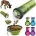 Двойная бутылка поилка для воды и корма со складной миской Pet Drink Bottle 2 в 1 для собак и кошек Походная бутылка для животных, Миска для прогулок