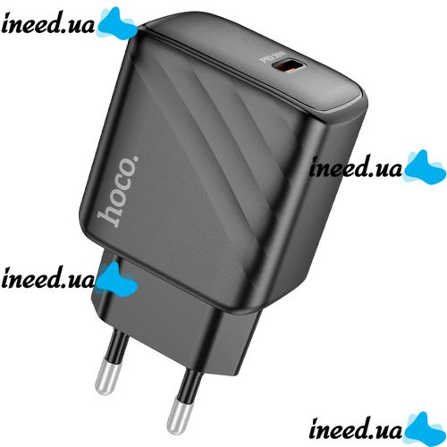 Сетевое зарядное устройство зарядка Hoco CS22A PD30W на один порт Type-C USB-C, Адаптер питания блок Хоко для быстрой зарядки телефона Черный