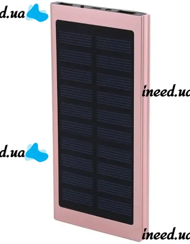 Портативное зарядное батарея Power Bank Solar Water Cube 20000 mAh с солнечной панелью, Внешний аккумулятор повербанк USB 2,1А 20000мАч с фонариком