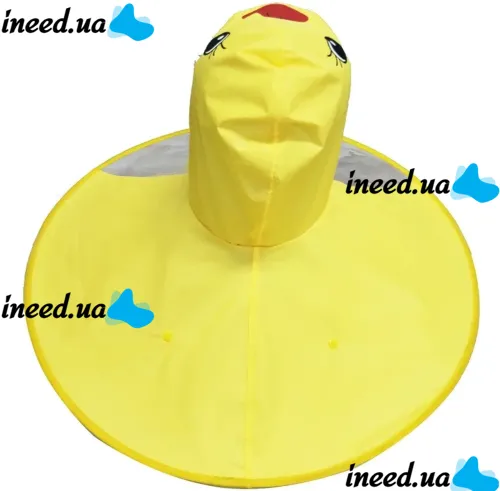 Детский непроникаемый дождевик зонтик Baby Rain Coat YM501 Утка Ветрозащитное пончо плащ для защиты от ветра и дождя для детей уточка Желтый