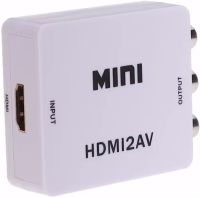 Активный конвертер переходник HDMI на AV RCA AV P42 тюльпан со звуком и внешним питанием, Универсальный адаптер HDMI-AV Converter Mini 1080P Белый