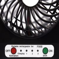 Настольный мини вентилятор Mini Fan XSFS-01 USB с аккумулятором 4.5W Black, портативный охладитель воздуха на подставке с Led фонариком Черный