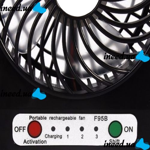 Настольный мини вентилятор Mini Fan XSFS-01 USB с аккумулятором 4.5W Black, портативный охладитель воздуха на подставке с Led фонариком Черный