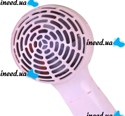 Folding travel hair Dryer PRO BaByliss Coco 1000w for styling and drying hair with a collapsible handle, a concentrator nozzle and a thermostat Pink