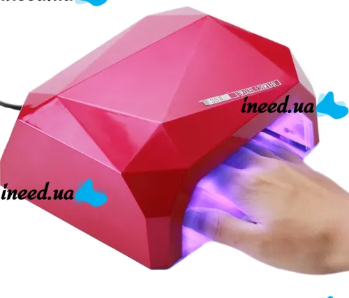 УФ лампа Beauty nail Diamond D-058 CCF + LED 36W для маникюра и педикюра Гибридная лампа для сушки ногтей, гель лака 36Вт с таймером Розовая