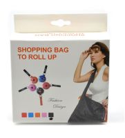 Складная компактная сумка-шоппер на плечо для покупок Shopping bag to roll up, Женская многоразовая продуктовая сумка рулетка в контейнере