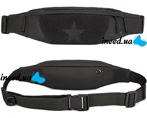 Спортивная сумка на пояс Protector Plus Y113 с вышивкой для занятия спортом, Бананка через плечо с выходом для наушников для бега и тренировок