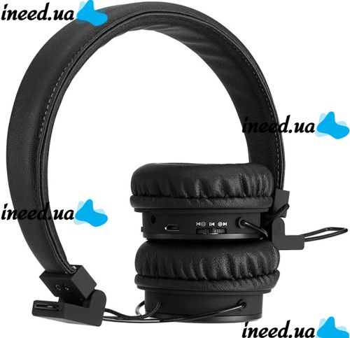 Беспроводные накладные Bluetooth наушники NIA X3 с МР3 плеером и FM Black, Полноразмерные блютуз стерео наушники с микрофоном и радио Черные