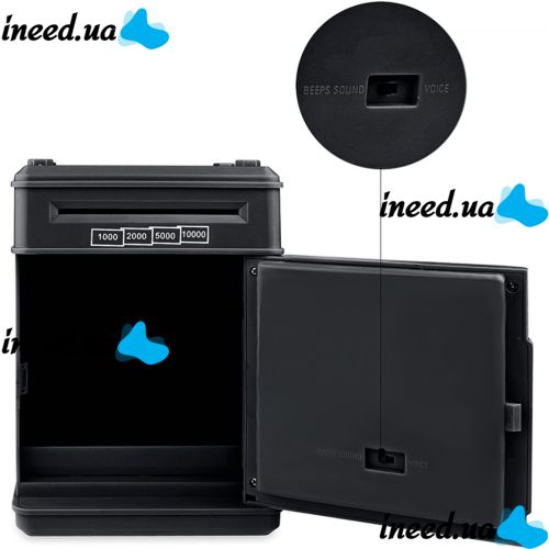 Children's electronic piggy bank safe Mony Safe, bill acceptor, ATM, with combination lock for paper bills, coins with Piggy Number Bank batteries