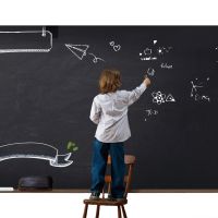 Настенная пленка для рисования мелом Black Board Sticker GS-0668 200x60 см + 5 мелков, Самоклеящаяся детская художественная наклейка на стену 