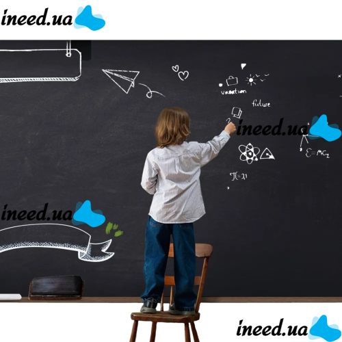 Настенная пленка для рисования мелом Black Board Sticker GS-0668 200x60 см + 5 мелков, Самоклеящаяся детская художественная наклейка на стену 