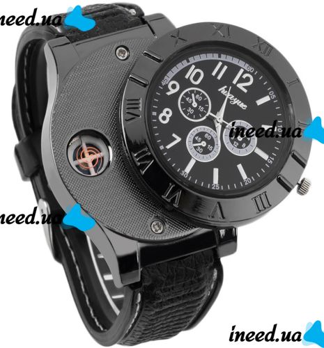 Наручные мужские часы с зажигалкой Huayue Watch Lighter Quartz XL-161 кварцевые с USB зарядкой и спиральной электрозажигалкой, прикуривателем
