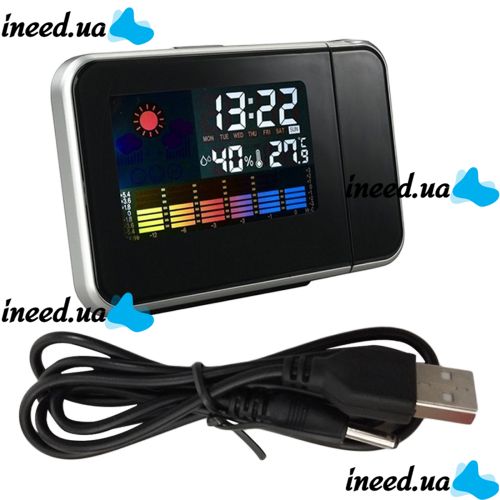 Настольные часы с проектором времени Kronos DS-8190 метеостанция  Color Screen Calendar