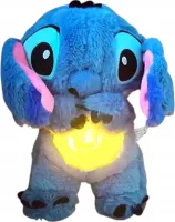 Интерактивная мягкая игрушка дышащий стич Stich 30 см, Музыкальный плюшевый ночник стич с эффектом дыхания на батарейках для новорождённых детей