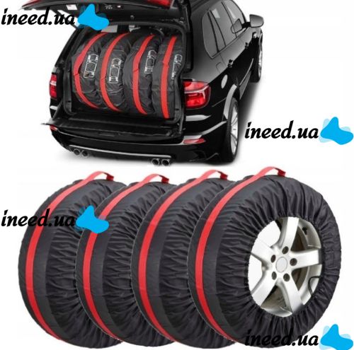 4pcs Car Wheel Covers Set AO-WC-18 R15-R18" with Handles, Adjustable Dustproof Bag Cover for Storing and Protecting Tires and Rims