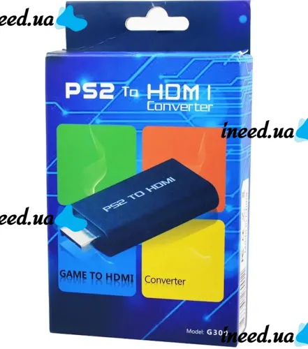 Компонентный переходник конвертер PS2 PS3 to HDMI G300 для игровой приставки Sony Playstation, видео и аудио адаптер для игровых приставок Черный