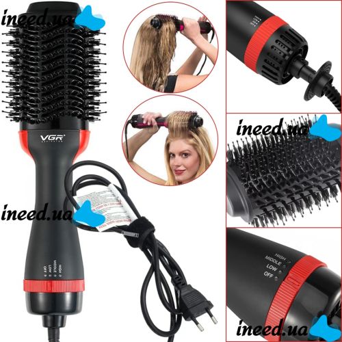 Hair Dryer Hair Dryer Brush VGR V-416 1000W 3 in 1 Iron Curling Iron Styler Electric Comb with Attachment for Styling, Curling and Straightening