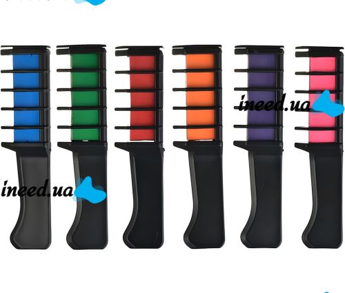 Набор мела для волос Hair Chalk FM227 разноцветные красители 6 шт комплект расчесок с цветными мелками для окрашивания волос детей и взрослых