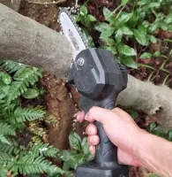 Rechargeable Mini Chain saw Supretto Mini Electric Chain Saw 24V 550W for pruning trees and sawing firewood, mini saw, electric saw on a battery