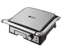 Электрический контактный гриль Bitek BT-2687 3000W прижимной двухсторонний электрогриль для мяса с антипригарным покрытием и таймером от сети 220V