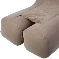 Надувное кресло мешок Inflatable Lounge Chair DL-484 до 115 кг для отдыха, одноместный безкаркасный диван с подголовником 115×96×75 см Бежевый