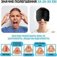 Маска для горячей и холодной терапии Eye Pad восстанавливающая гелевая шапочка от головной боли и мигрени с охлаждающим и согревающим эффектом