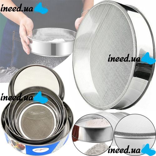 Round Strainer A-Plus BP-1262 Sieve Set for sifting flour and powdered sugar sieves of different diameters 6 pcs for sifting cocoa made of stainless steel