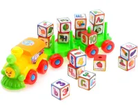 Children's Toy Steam Train 2366 A with dice letters, Children's Toy Steam Train with dice letters 2366