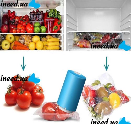 Вакуумный упаковщик пакетов Always Fresh Seal Vac с 6-ю пакетами, автоматический вакууматор вакуумайзер для упаковки и хранения еды, продуктов