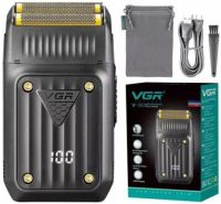 Мужская беспроводная электробритва шейвер VGR V-363 для бороды и усов, Аккумуляторная бритва триммер для сухого и влажного бритья V363 от USB Черная