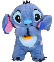 Интерактивная мягкая игрушка дышащий стич Stich 30 см, Музыкальный плюшевый ночник стич с эффектом дыхания на батарейках для новорождённых детей