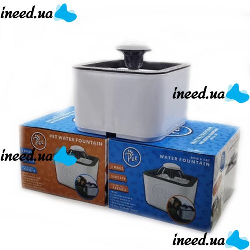 Автоматическая поилка фонтан для собак и кошек Pet Water FOUNTAIN, Бесшумная автопоилка для домашних животных, Питьевой фонтан для котов Серый