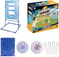 Игровой набор Фрисби со стойкой мишенью Frisbee Toss Game Set 9888-11 для детей и взрослых, Летающий мяч диск и мишень с 3 отверстиями Синий