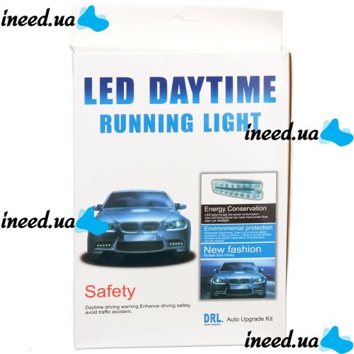 Светодиодные дневные ходовые огни DRL 8 LED 12v ДХО DR-2 030 Универсальные автомобильные светодиодные фары дневного света на 8 диодов 