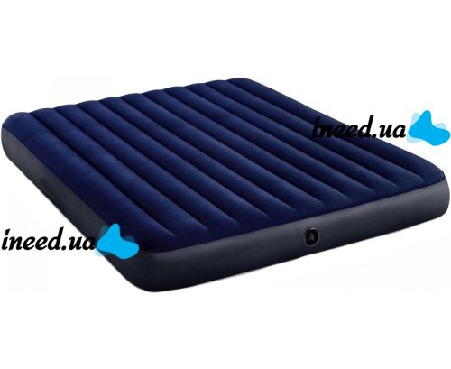 Надувной одноместный матрас Avenli Flocked Air Bed Single 191х99х22см до 150 кг с велюровым покрытием, Надувная кровать на 1 место с насосом Синий