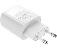 Сетевое зарядное устройство Borofone BA58A Mighty 2 USB 2.4A 12W адаптер питания на 2 порта с LED дисплеем, блок для зарядки телефона 12В Белый