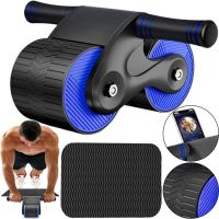 Double roller for the Rebound Abdominal Roller MAG-790 with a return mechanism and a mat, Double wheel simulator for abdominal muscle training