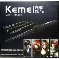 Конусная плойка Kemei KM-4083 4 в 1 для завивки волос, спиральный стайлер со сменными насадками мультистайлер с керамическим покрытием плойка-стайлер