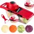 Мультислайсер Mandoline Slicer 6 в 1 Red, Ручна овочерізка для овочів і фруктів з контейнером, Слайсер, Терка міні комбайн 6в1 Червона