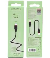Кабель для зарядного устройства Borofone BX17 USB Type-C 3A 1м для зарядки и передачи данных телефона, зарядка шнур 100 см для смартфона Черная