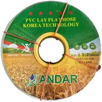 Садовый плоский шланг для капельного полива Andar Layflat 50 м 6 Бар магистральный поливочный рукав 1-1/2" для орошения теплиц, грядок и огорода