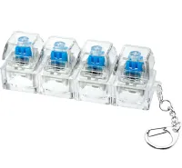 Брелок антистресс кейкап Switch Keychain SK-04 прозрачная игрушка кликер с 4 механическими клавишами, карабином для ключей и RGB подсветкой Jedel